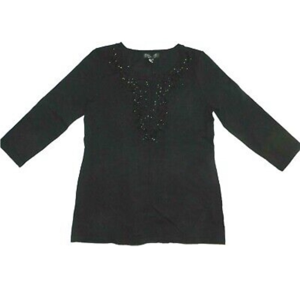Vintage Cable & Gauge Women’s Silk Blend Beaded Sweater Size Petite Small EUC
